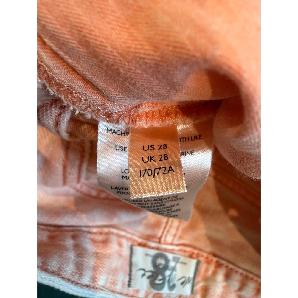 We The Free Free People Orange Acid Wash Denim Cut Off Shorts Size 28 OB1071936 - Picture 3 of 8